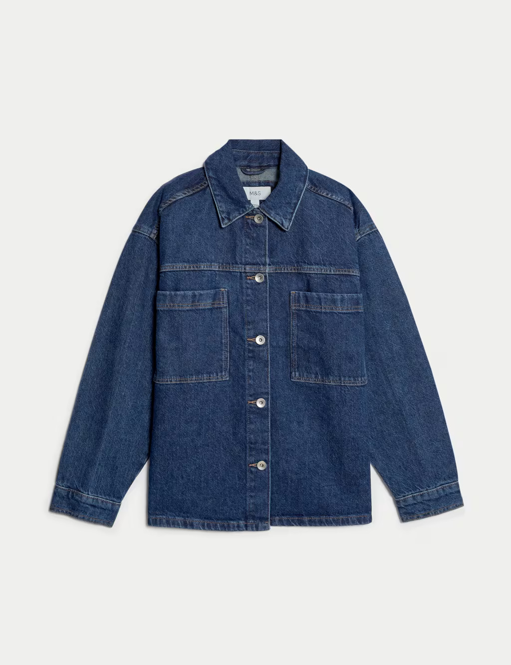 Pure Cotton Denim Relaxed Shacket | Marks & Spencer (UK)