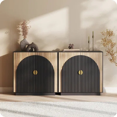 Set of 2 Symmetrical Arched Doors Sideboard Buffet Cabinet with Storage, | Wayfair North America