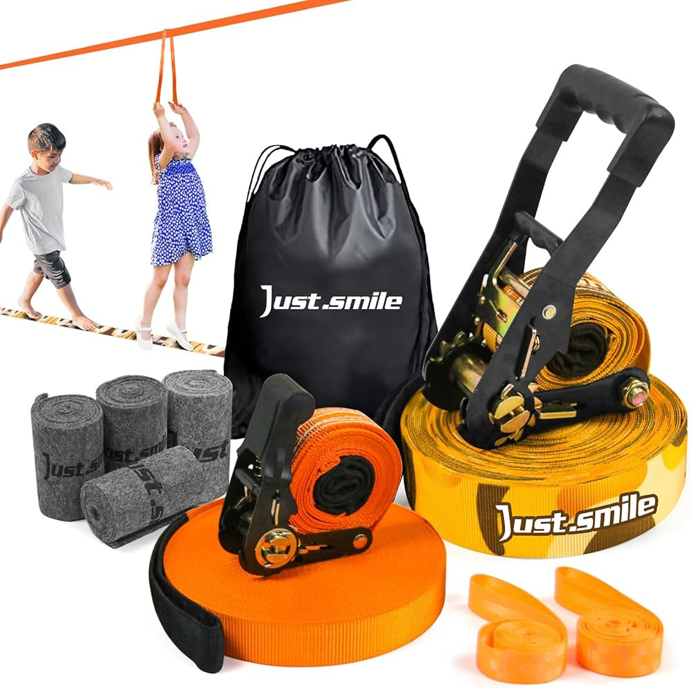 Slackline Kit Slakcline Longer 65ft with Tree Protectors Arm Trainer and Carry Bag,Slack Lines fo... | Amazon (US)