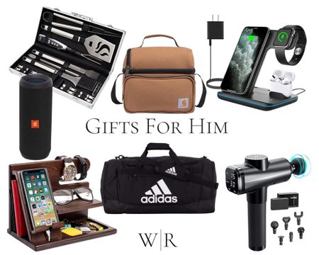 Gifts for the man in your life. Grill Accessories, lunch box, cell phone charging station, massager, adidas bag. 

#LTKsalealert #LTKHoliday #LTKGiftGuide