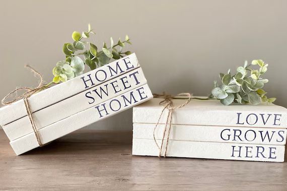 Farmhouse Spring Decor  Personalized Stamped Books  Custom | Etsy | Etsy (US)