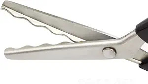 Fabric Pinking Shears, Professional Stainless Steel Handled Scissors, Black, 18mm Scalloped Blade | Amazon (US)