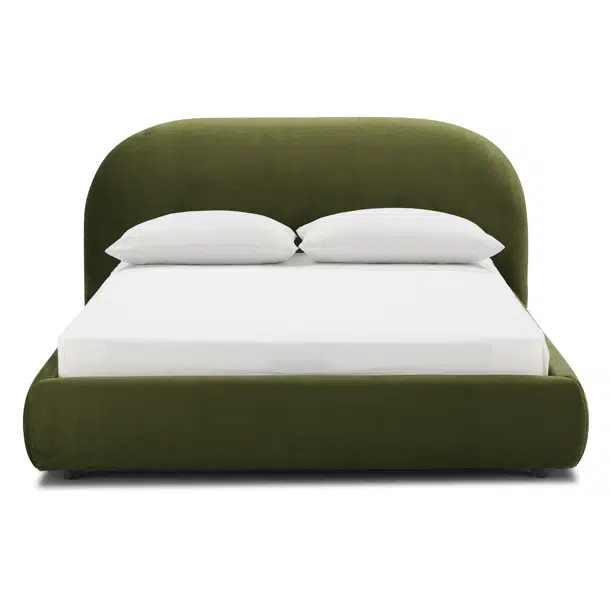 Sadarius Upholstered Fabric Bed with Rounded Headboard | Wayfair North America