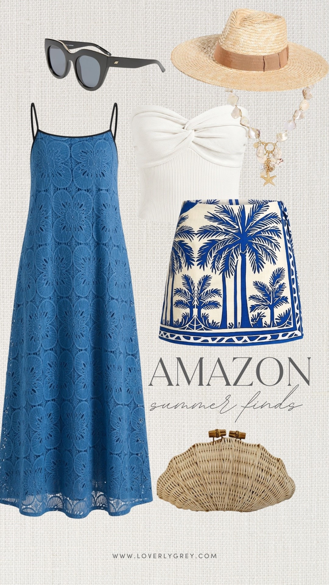 Completely obsessed with these gorgeous blue and white Amazon summer finds! From the stunning blue lace maxi to the perfect palm print wrap skirt, these resort-ready pieces are an absolute must-have for your next getaway. Loverly grey, Amazon summer finds, vacation outfit inspiration, blue lace maxi dress, resort wear for her

#LTKgrwm #LTKootd #LTKSeasonal
