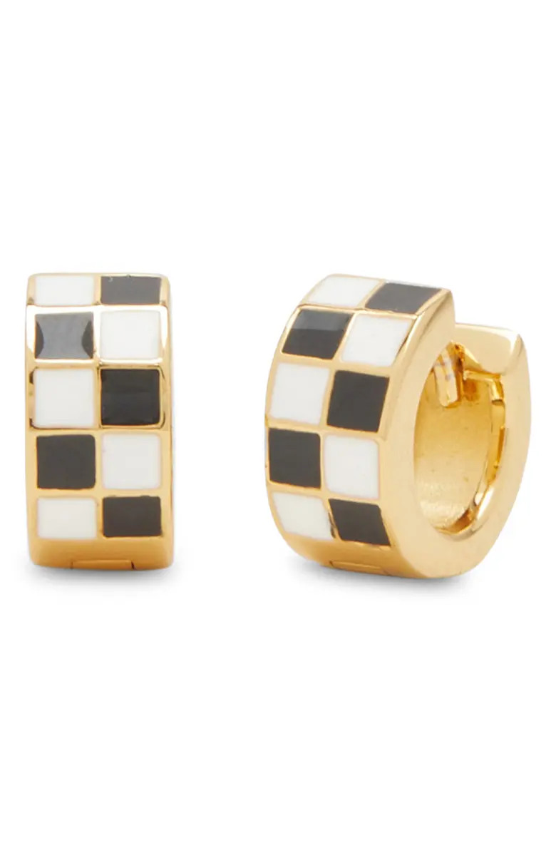 Petit Moments Checkered Huggie Hoop Earrings | Nordstrom | Nordstrom