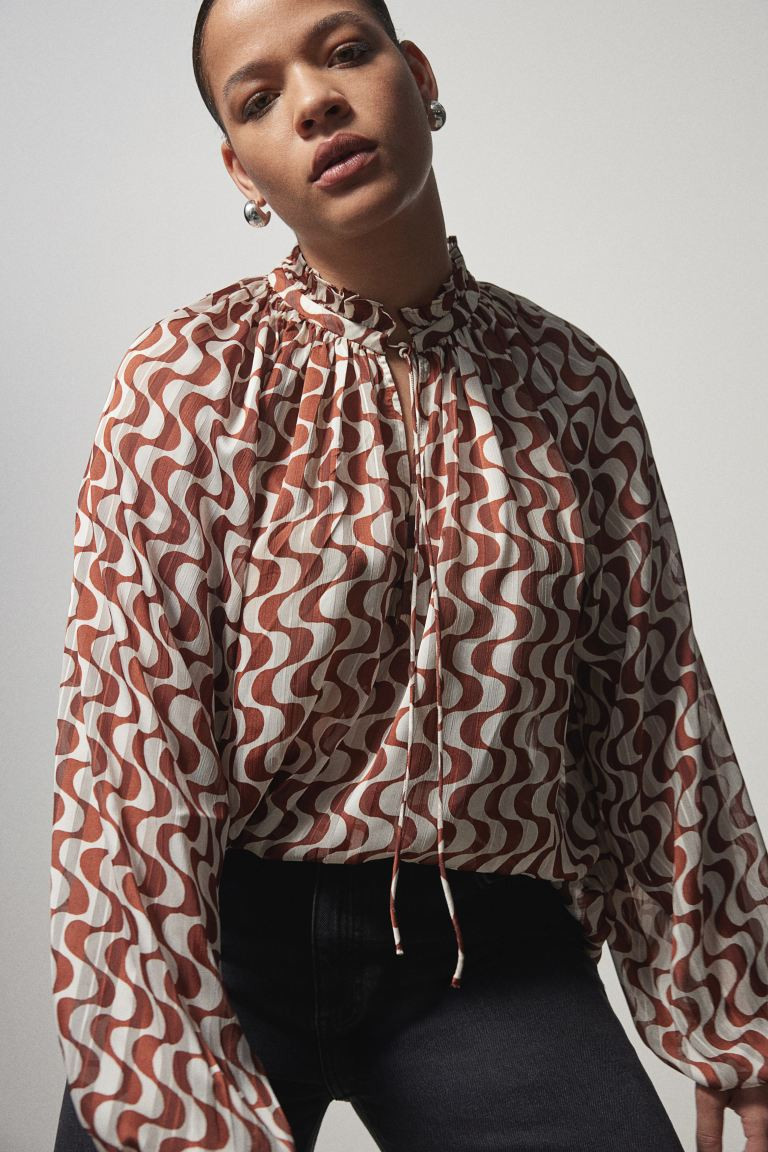 Ruffle-trimmed Crêped Blouse | H&M (US + CA)