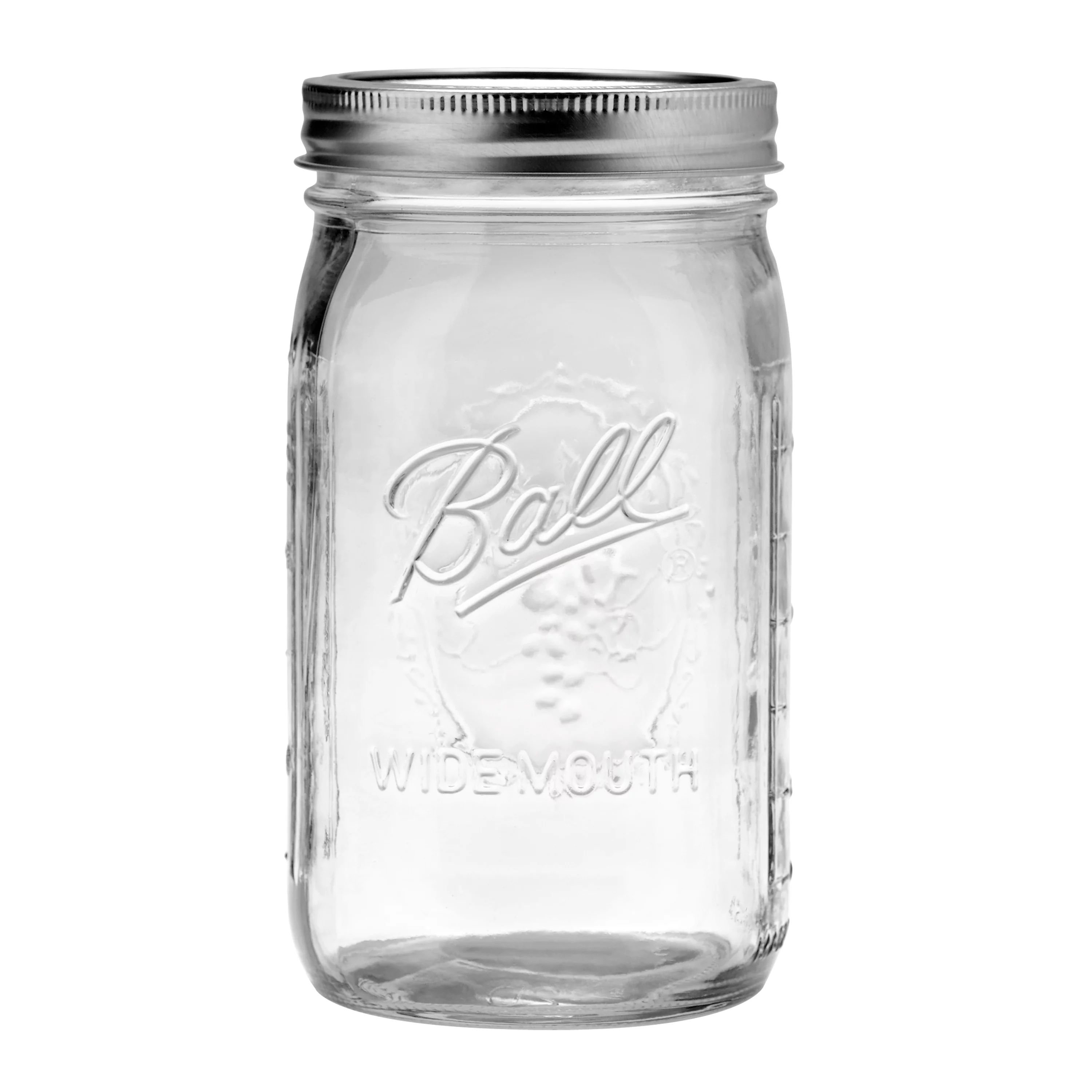 Ball Glass Mason Jar with Lid & Band, Wide Mouth, 32 oz, Single Jar | Walmart (US)