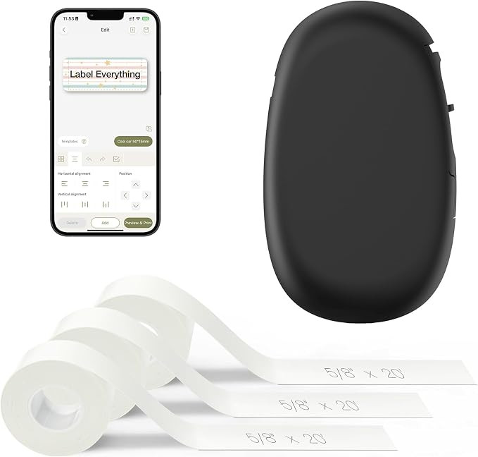 SUPVAN E10 Bluetooth Label Maker Machine with 3 Tapes, Continuous Waterproof Label, Versatile App... | Amazon (US)