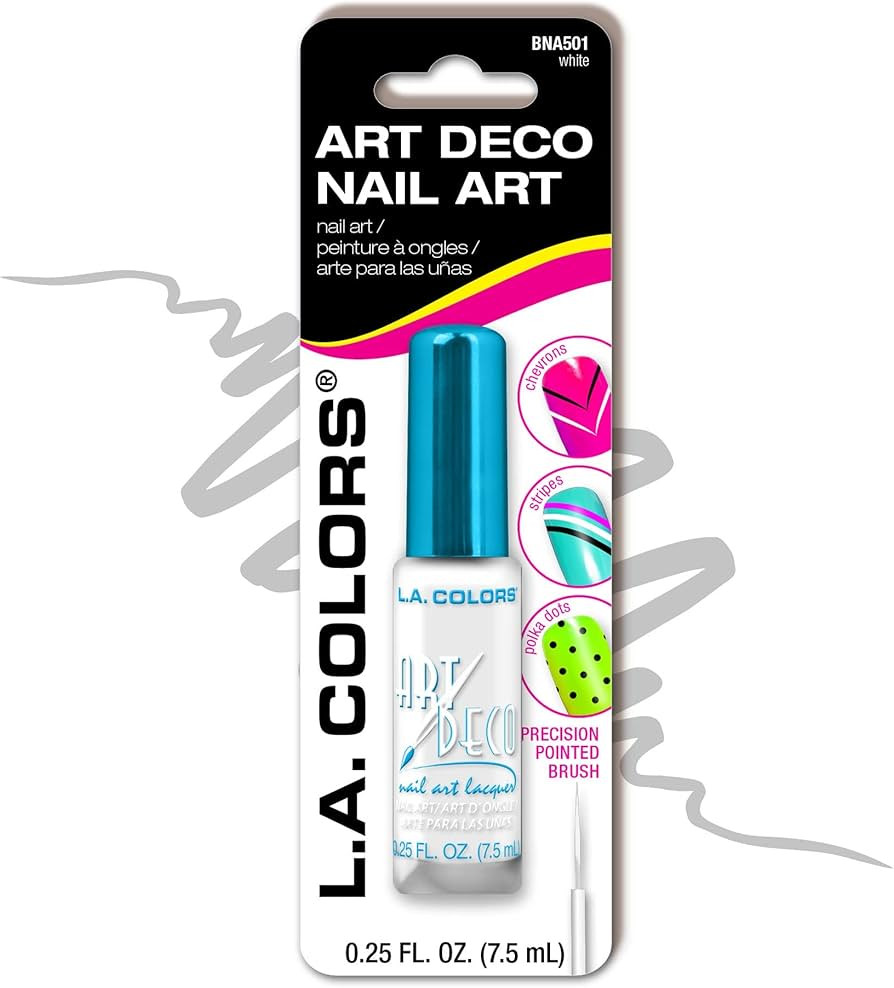 L.A. COLORS Art Deco Nail Art Polish, White CBNA501 | Amazon (US)