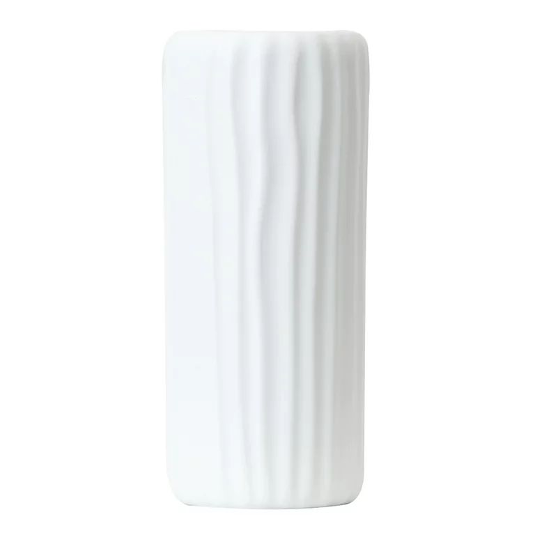 Mainstays 7.5" White Textured Ceramic Vase | Walmart (US)