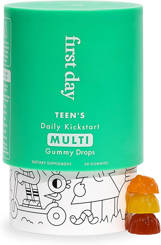FIRST DAY Teens Daily Kickstart Multivitamin Gummies for Ages 14+ – Vitamins A, B1, B2, B6, E, ... | Amazon (US)