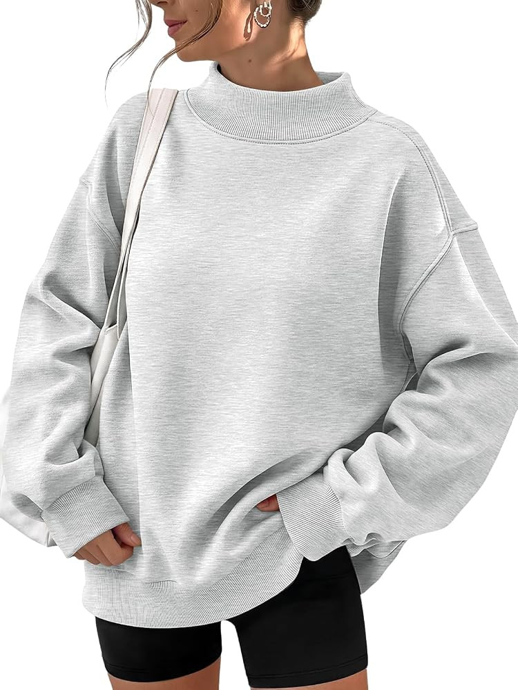 Trendy Queen Womens Mock Neck Sweatshirt Oversized Casual Fall Clothes 2026 | Amazon (US)