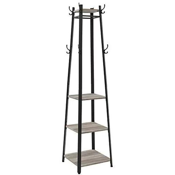 VASAGLE Coat Rack, Coat Stand with 3 Shelves, Hall Trees Free Standing with Hooks for Scarves | Walmart (US)