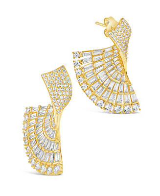 Hartford Cubic Zirconia Fan Drop Stud Earrings | Macy's