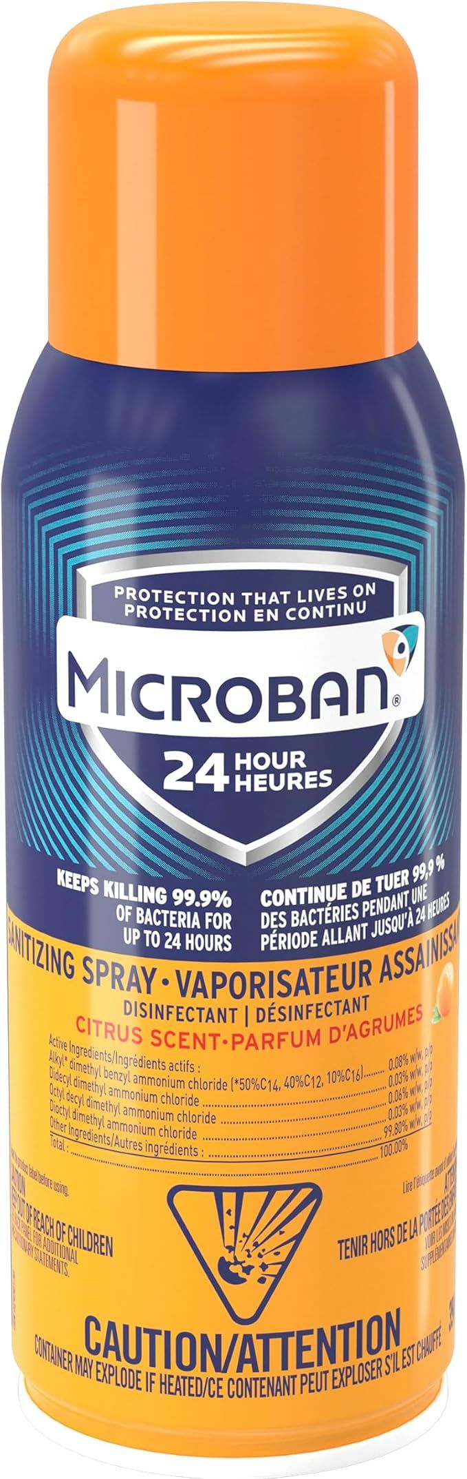 Microban Sanitizing Spray 24hr Citrus Scent 12.5oz | Amazon (US)