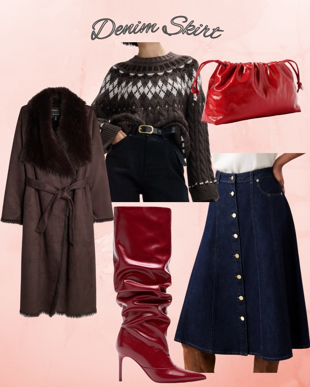 Denim skirt styling 

#LTKwinter #LTKworkwear #LTKstyletip