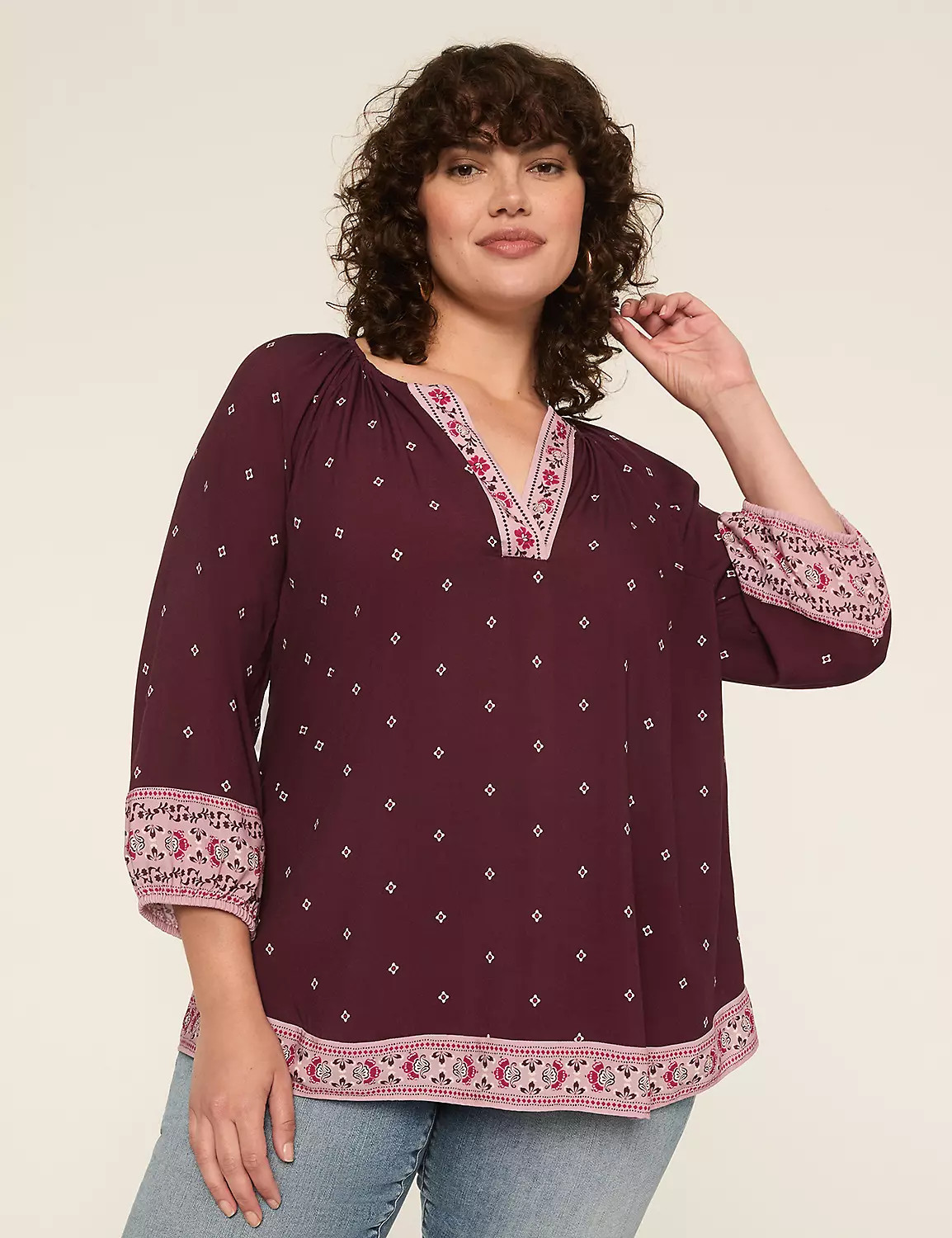 Swing 3/4-Sleeve Popover Blouse | LaneBryant | Lane Bryant (US)