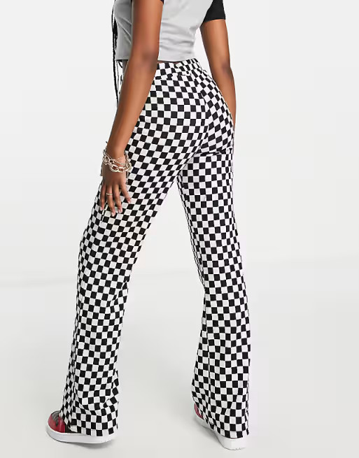 Noisy May exclusive flares in black checkerboard | ASOS (Global)