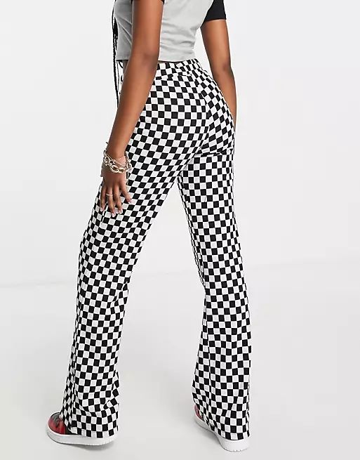 Noisy May exclusive flares in black checkerboard | ASOS (Global)