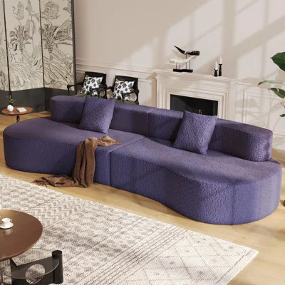 Boneless 118''L Sofa Bed Tatami Cashew-Shaped Sofa Curved Couch Chesterfield Sofa Sectional Sofa | Wayfair North America
