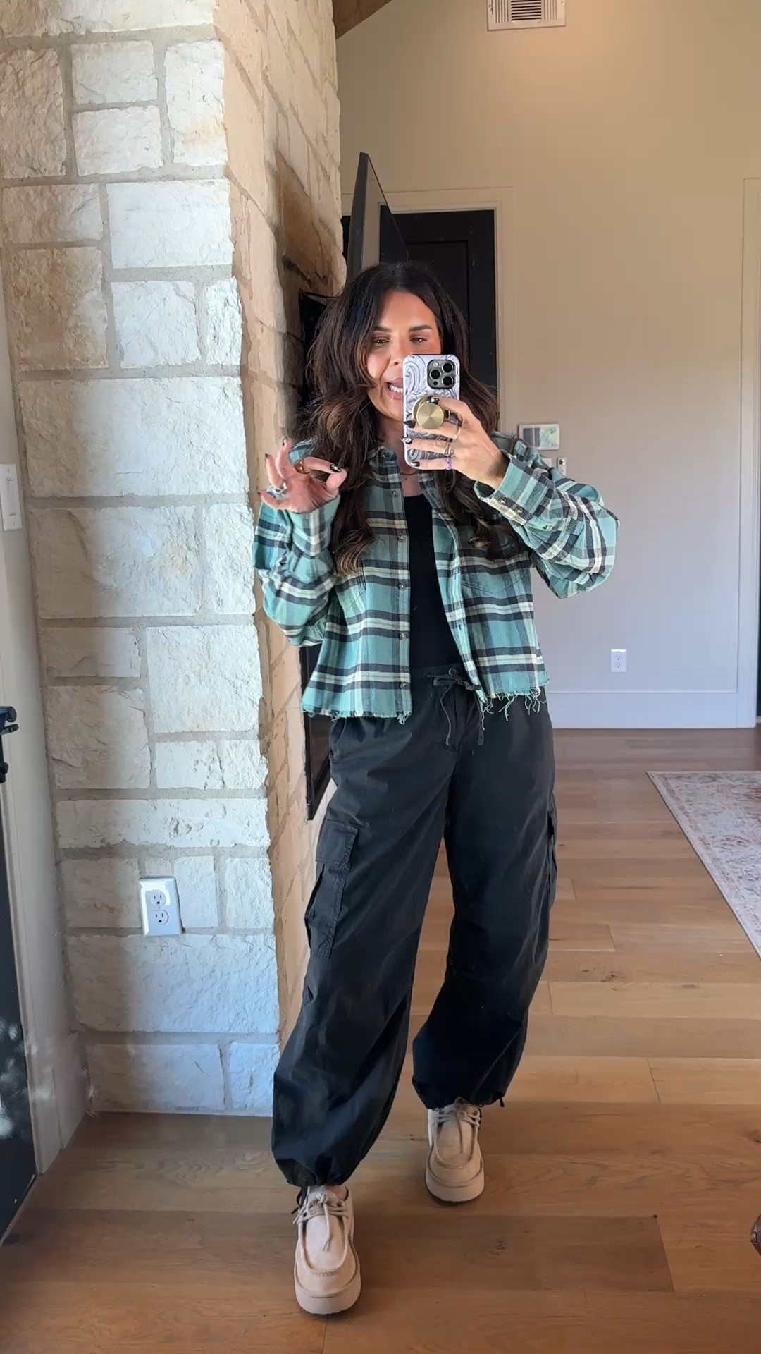 Big sale. Denim on sale and all my tops too!
Wearing a large in all tops, true to size on bottoms. 
I like the long or extra long length and I’m almost 5’8” tall

@AmericanEagle #AEPartner #AEJeans