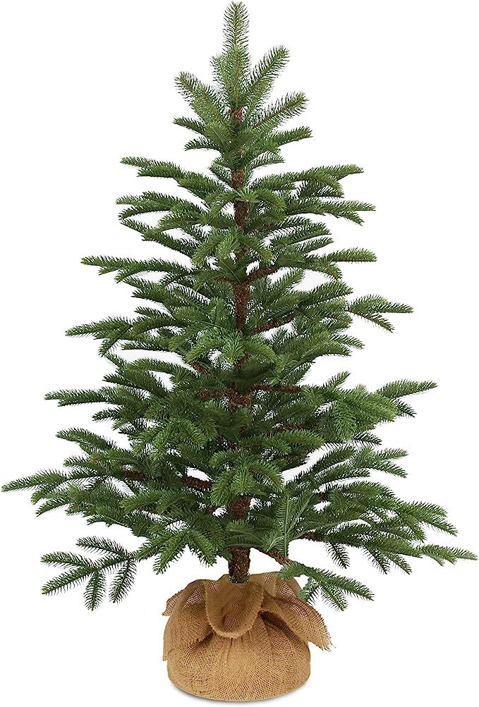 National Tree Company 'Feel Real' Artificial Mini Christmas Tree | Includes Cloth Bag Base | Norw... | Amazon (US)