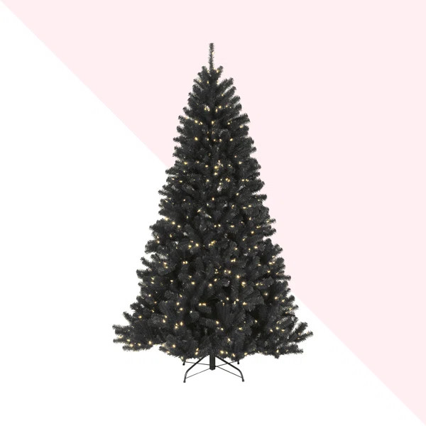 North Valley 7.5' Black Spruce Artificial Christmas Tree with 550 Clear/White Lights | Wayfair North America