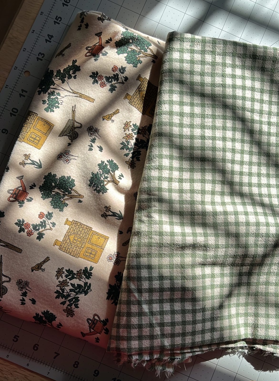 The gingham color is sage!