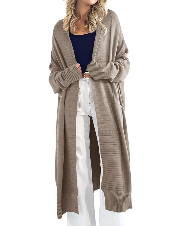 Danedvi Womens Long Cardigan Sweaters 2025 Fall Chunky Knit Oversized Slouchy Open Front Warm Coa... | Amazon (US)