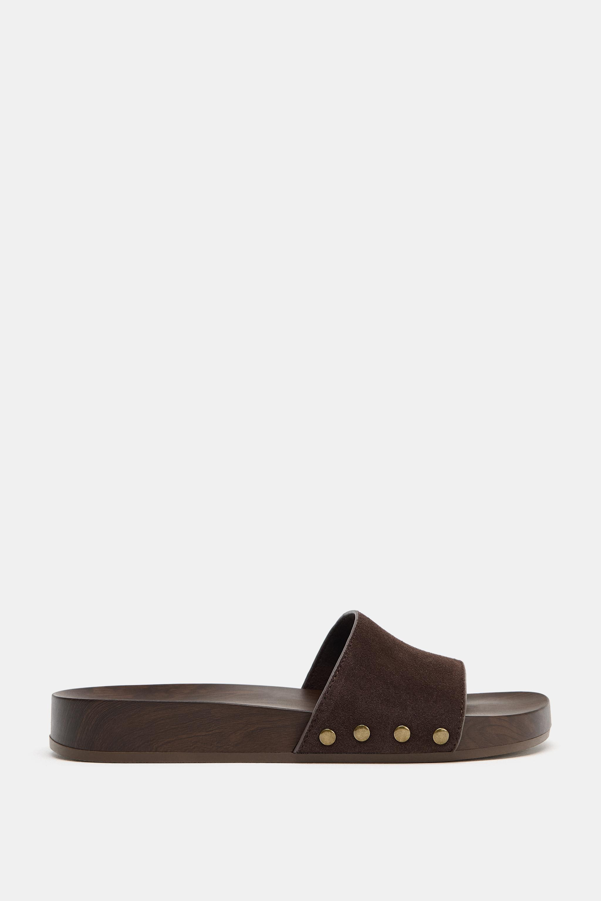 FLAT LEATHER SANDALS | Zara UK