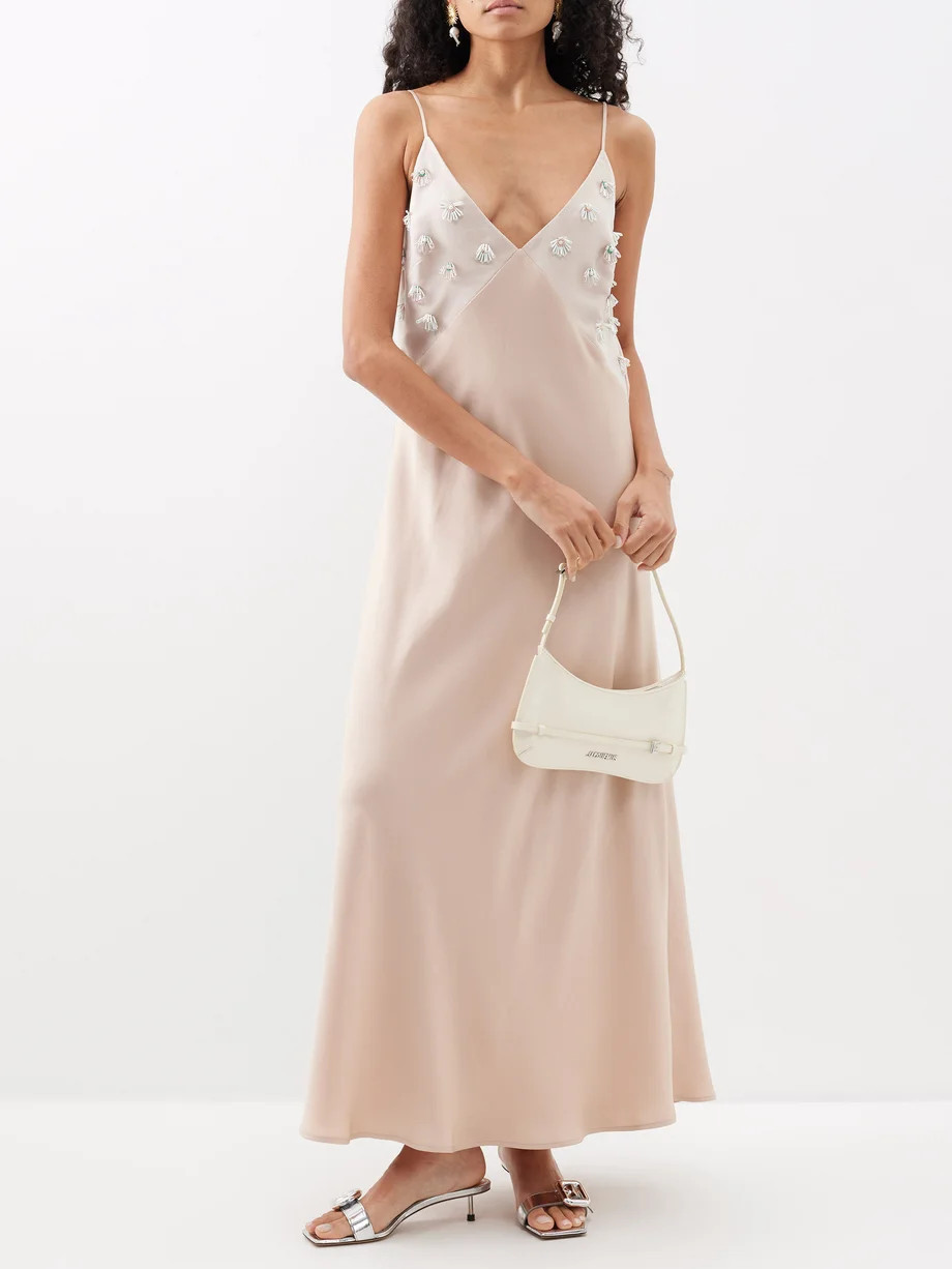 Freida bead-embellished satin slip dress | Matches (US)