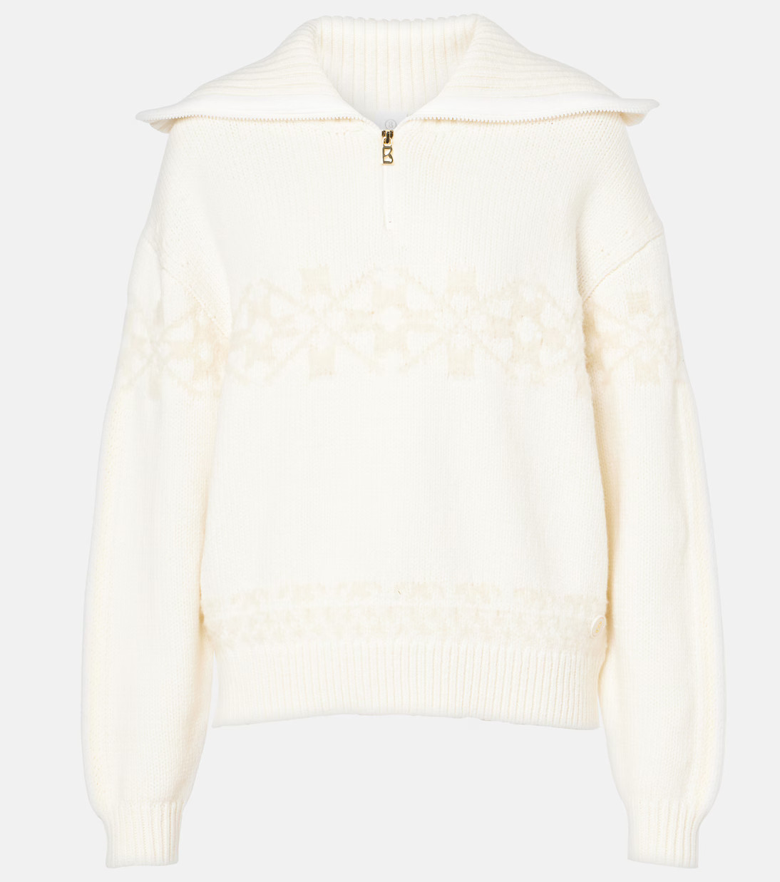 Elana jacquard wool-blend half-zip sweater | Mytheresa (UK)