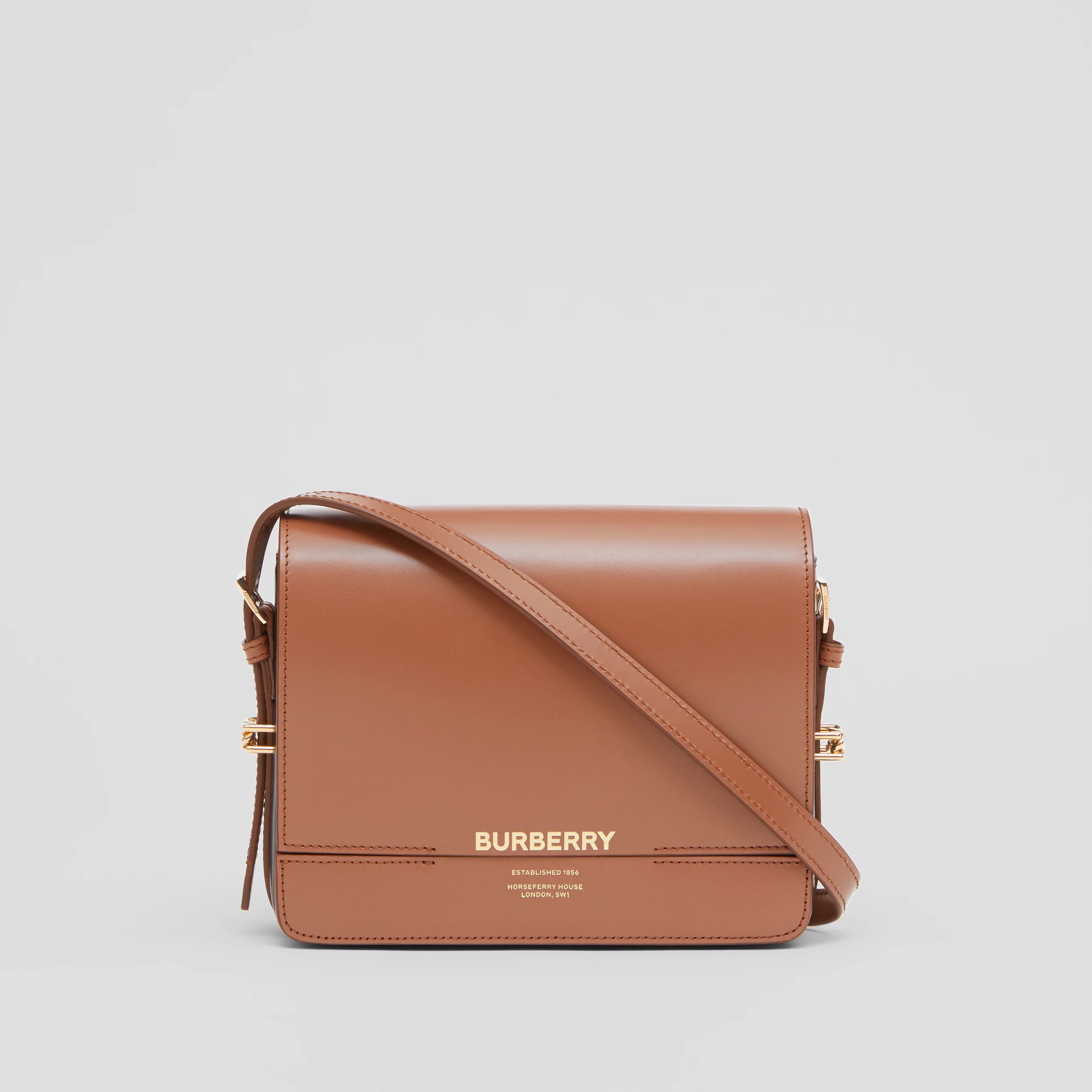 Small Two-tone Leather Grace Bag in Malt Brown/black - Women | Burberry United States | Burberry (US)