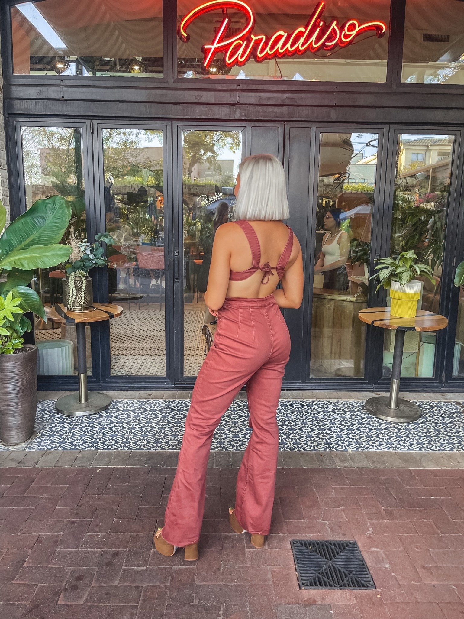 #FreePeople jumpsuit and platform heels wearing a size 4 in the jumpsuit and fits true to size 

#LTKSeasonal #LTKshoecrush #LTKCon