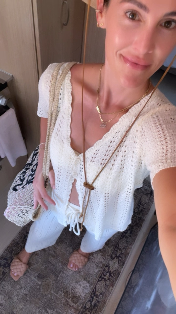 Amazon swimsuit crochet coverup / top and pant set 🤍☀️ wearing a small 

Resort 
Vacation outfit 

#LTKSeasonal