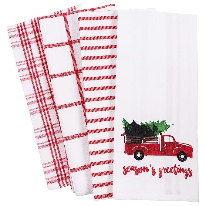 KAF Home Pantry Kitchen Holiday Dish Towel Set of 4, 100-Percent Cotton, 18 x 28-inch (Vintage Re... | Amazon (US)