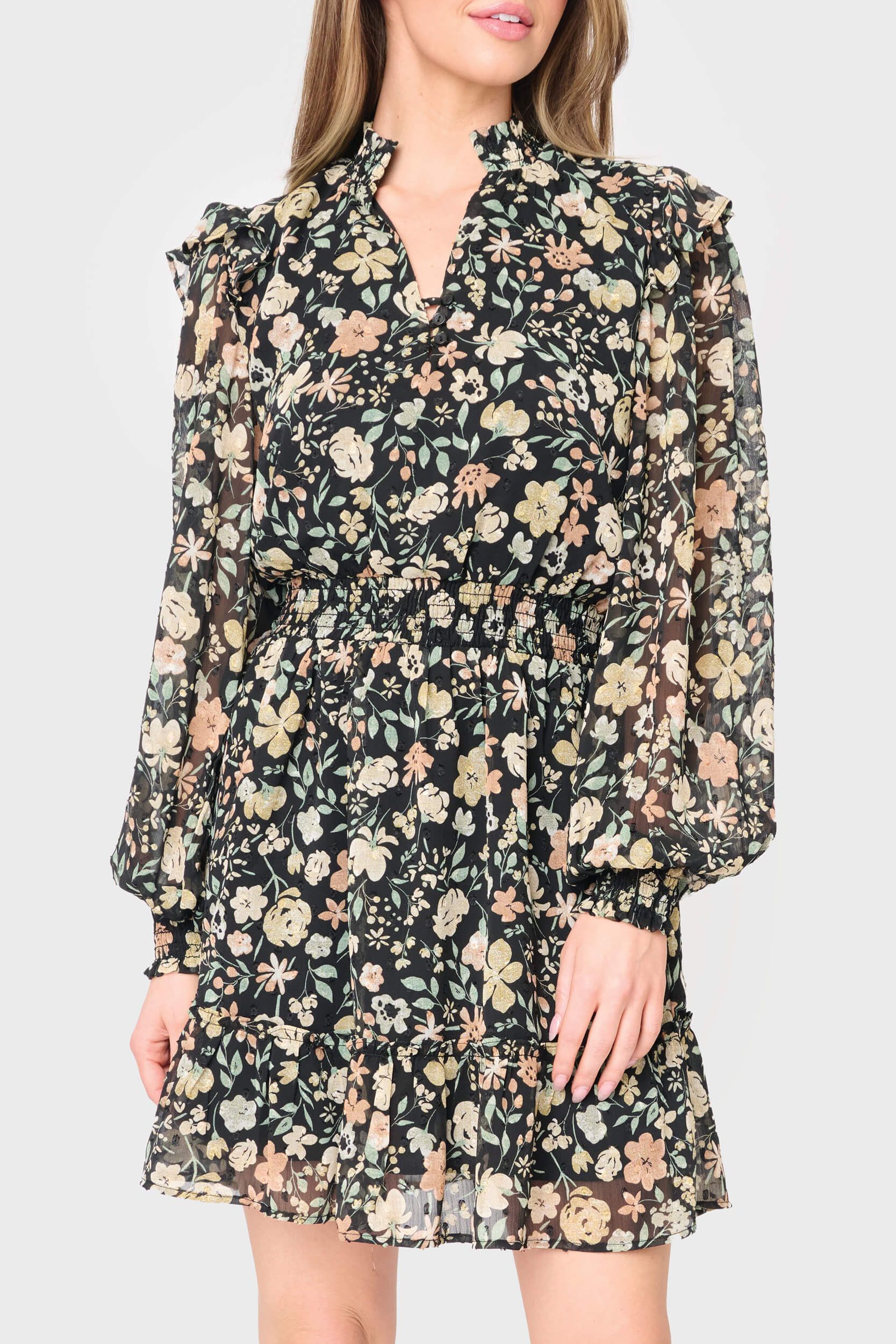 Daphne Flutter Sleeve Dress | Gibson