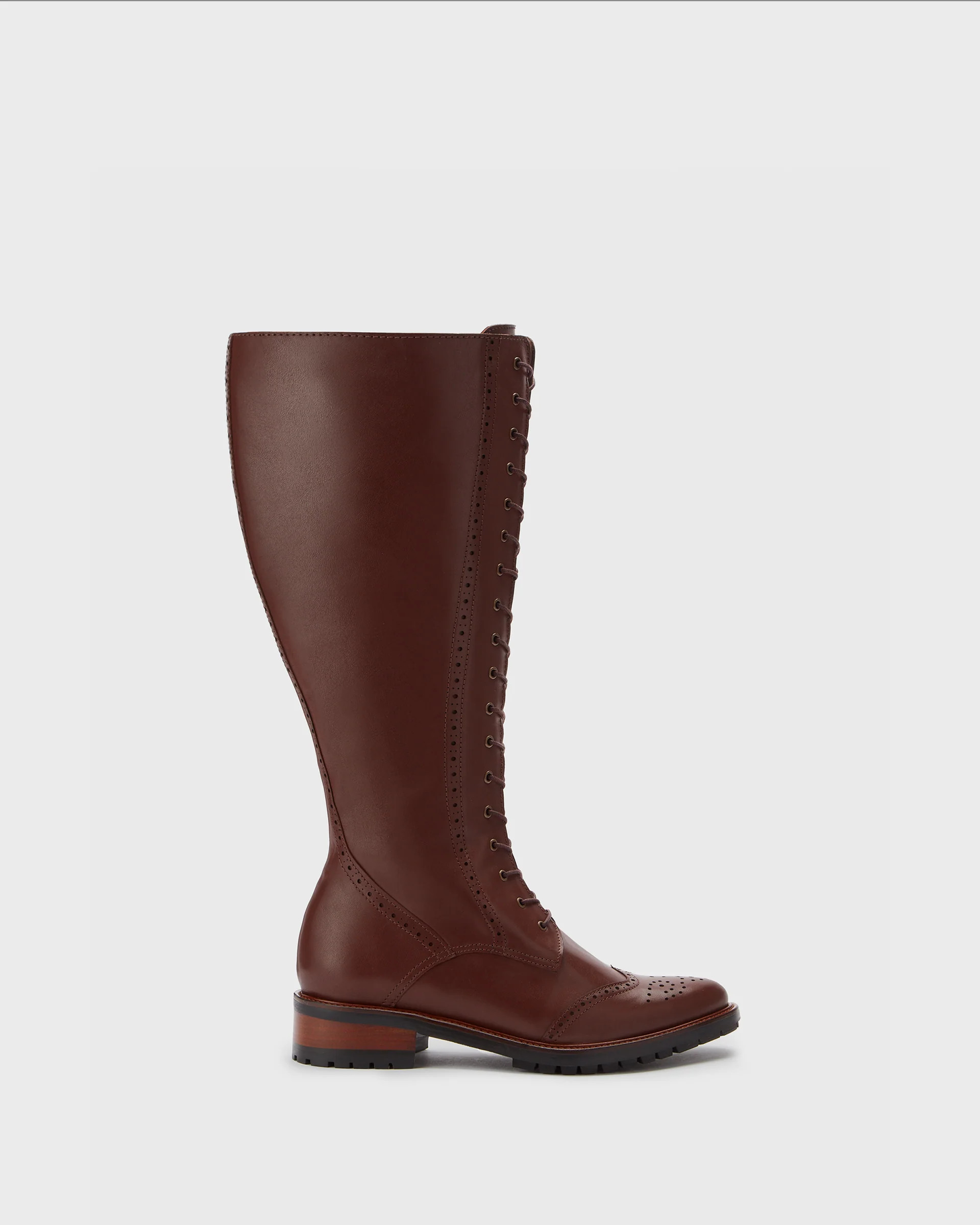 Marvel Brown Leather Flat Knee High Boots | DuoBoots | DuoBoots
