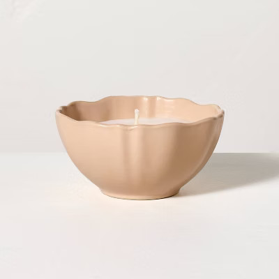Scalloped Ceramic Sandalwood and Terra Cotta Jar Candle Blush - Hearth & Hand™ with Magnolia | Target