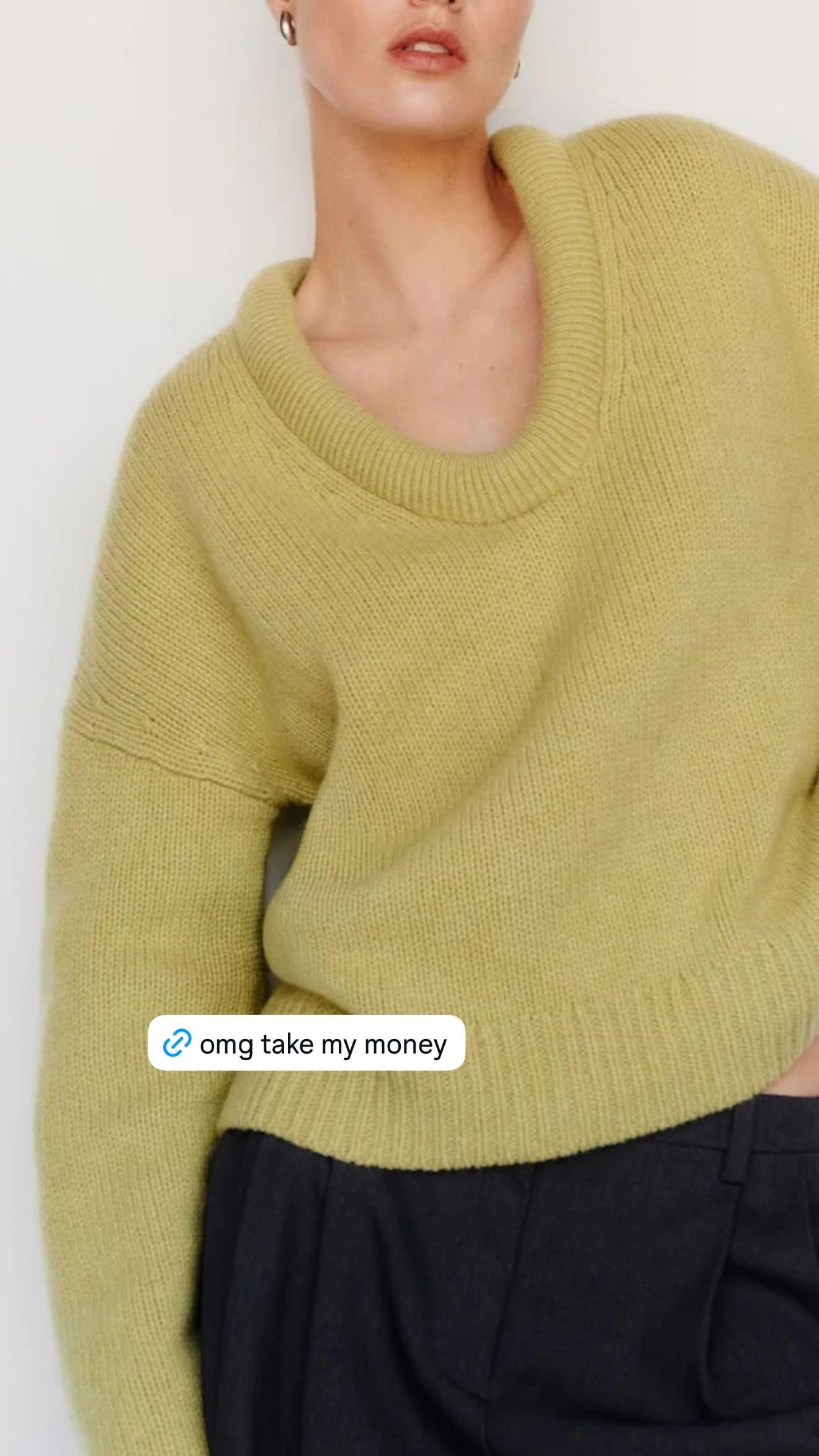 omg take my money. this color is SO good, and i love the oversized rolled neckline + slightly cropped shape. such an easy statement sweater with trousers or denim, and that chartreuse feels like the perfect unexpected color for fall. 

 #LTKSeasonal