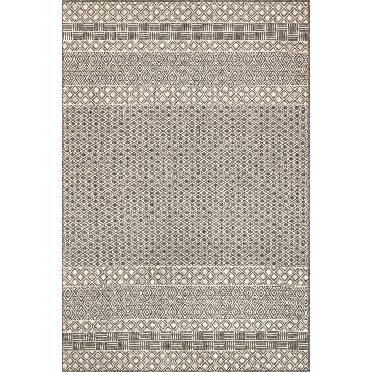 nuLOOM Tilly Striped Lattice Indoor/Outdoor Area Rug 8x10, Light Grey | Target