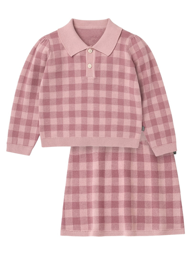 Modern Moments by Gerber Toddler Girl Jacquard Sweater and Skirt Set, 2-Piece, Sizes 12 Months - ... | Walmart (US)