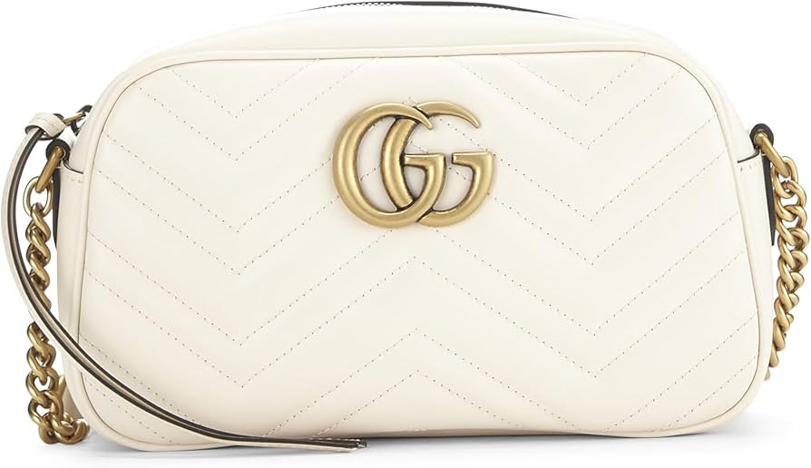 Amazon.com: Gucci, Pre-Loved White Leather GG Marmont Crossbody Small, White : Luxury Stores | Amazon (US)