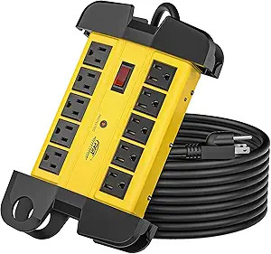 CRST 10-Outlets Heavy Duty Power Strip Metal Surge Protector with 15 Amps, 15-Foot Power Cord 280... | Amazon (US)