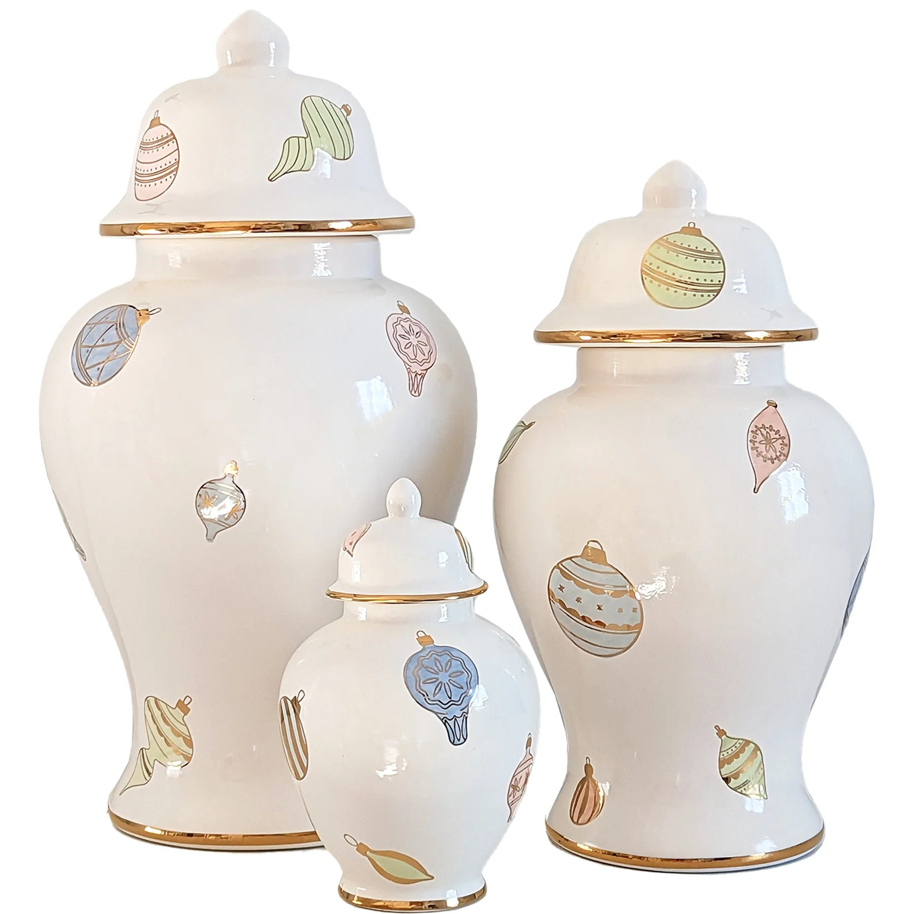 Pastel Baubles Ginger Jars with 22K Gold Accents | Ruby Clay Company
