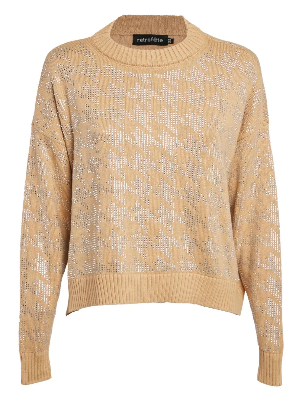 Retrofete crystal-embellished houndstooth sweater - Neutrals | Farfetch Global