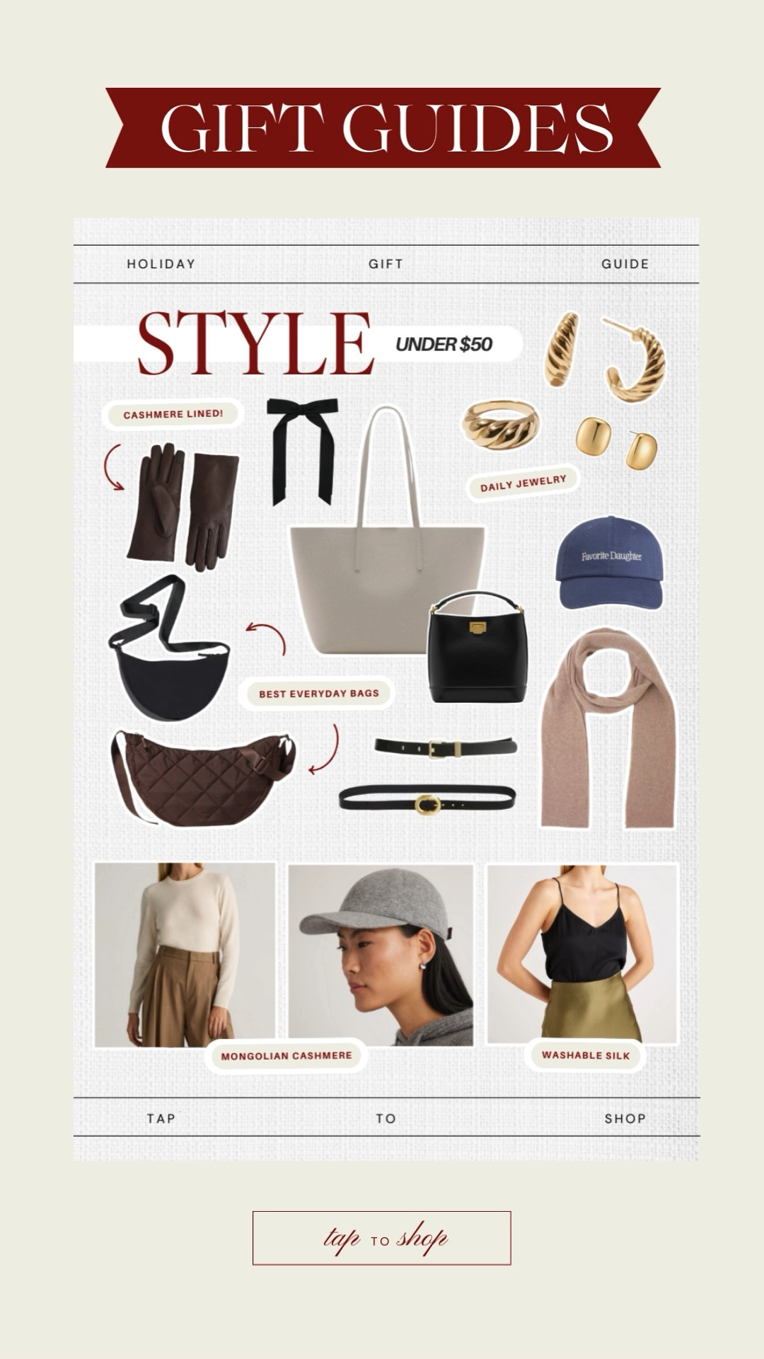 Style gift guide. Christmas gift ideas for the classic style girl. 

#LTKHoliday #LTKGiftGuide #LTKStyleTip