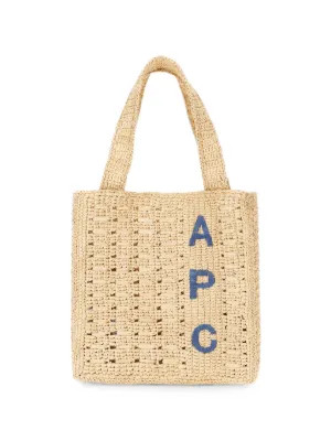 A.P.C. logo-embroidered Woven Tote Bag | Neutrals | FARFETCH IL | Farfetch Global