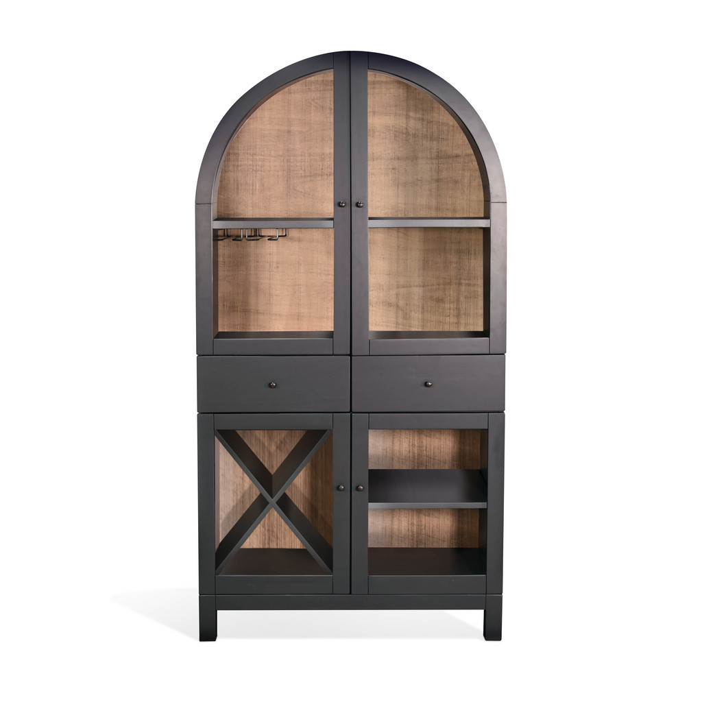 Arched Wine Bar Cabinet In Black | 1stopbedrooms