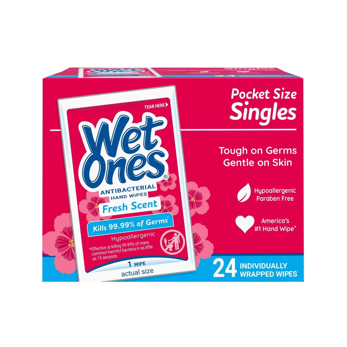 Wet Ones Antibacterial Hand Wipes Singles - Fresh Scent - 24ct | Target
